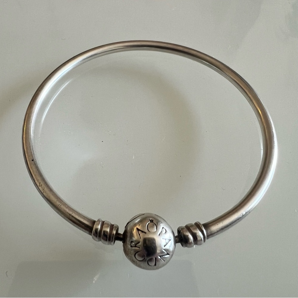 PANDORA Sterling Silver Bangle Bracelet Classic Charm Bracelet - Picture 2 of 10